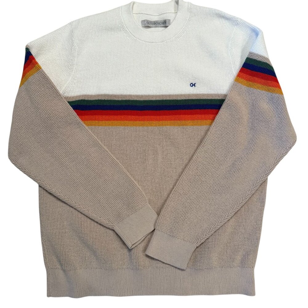 Outerknown Nostalgic Sweater Men’s Size Medium Striped Knit Crewneck 70's
